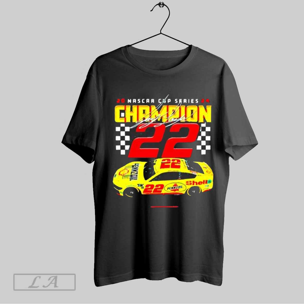 Top Mens Team Penske Gray Joey Logano 2024 Nascar Cup Series Champion Car T Shirt