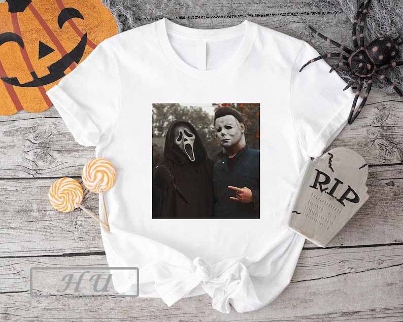 Vintage 90s Halloween Ghost face Scream Michael Myers T-Shirt, Horror Killer Characters Club Shirts, Scary Movies Tee, Comfort Colors Tee