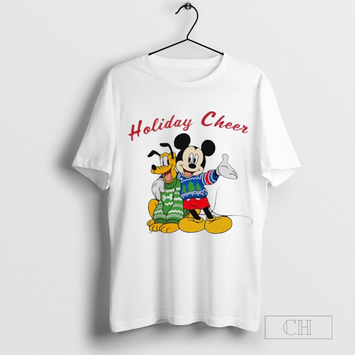 Pluto &amp; Mickey Mouse Holiday Cheer Disney Christmas T-shirt