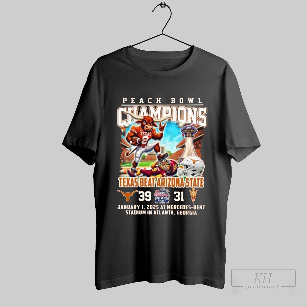 Texas Longhorns Beat Arizona State 2025 Peach Bowl Champions Shirt