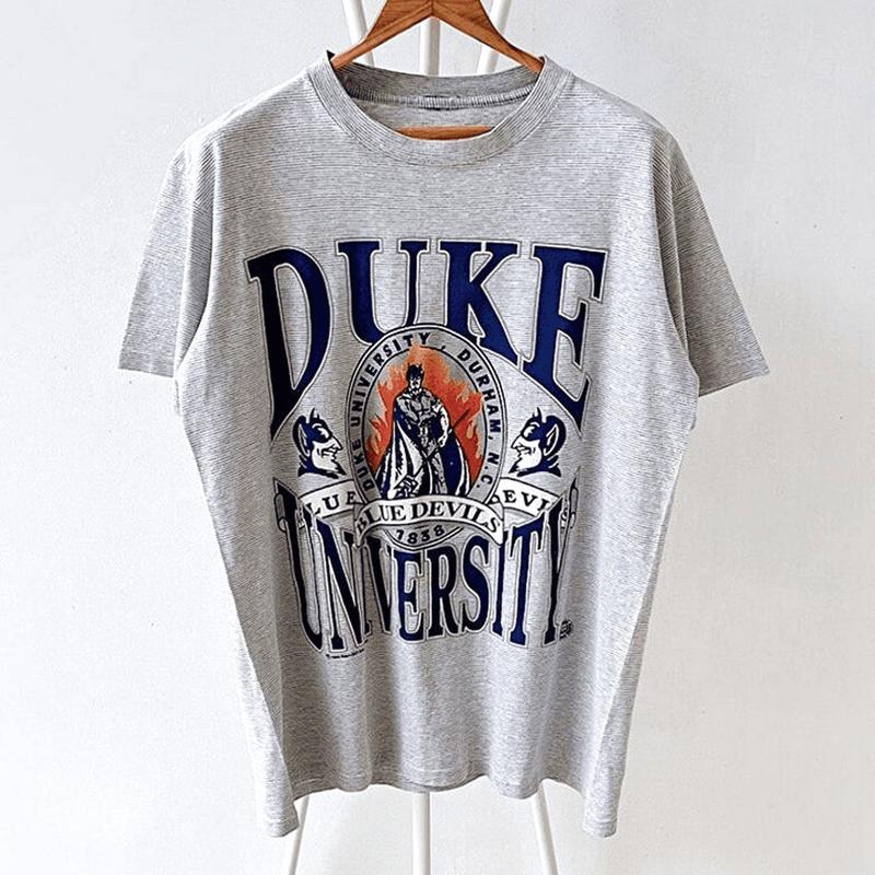 90S Dukeuniversity Bluedevils T-Shirt, Unisex Cotton Graphic Shirt
