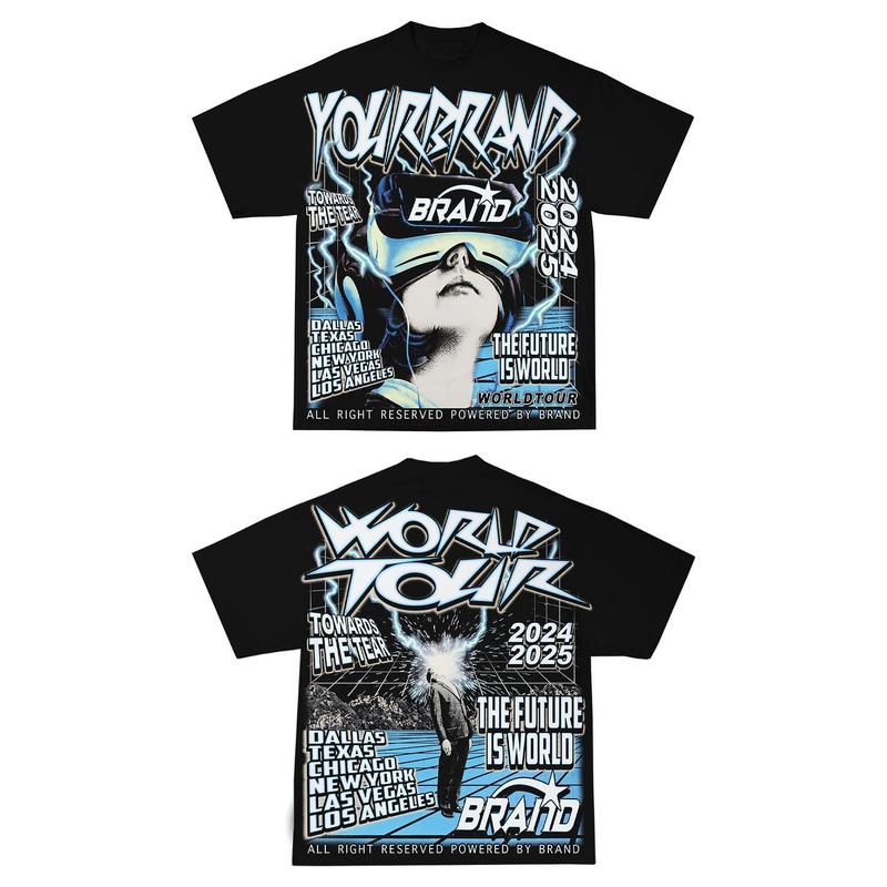 Y2K Graphic World Tour Towards The Tear Personalize Printed Tshirt Casual Cotton