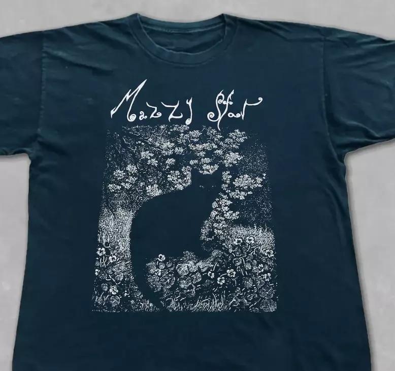 1990 Early Mazzy Star Cat Cotton Streetwear T-Shirt Menswear Unisex Tshirt Top Print Top Print
