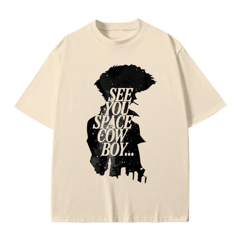 COWBOY BEBOP Shirt, Retro Anime Tshirts, Vintage Streetwear Spike Spiegel Shirt Cotton Menswear