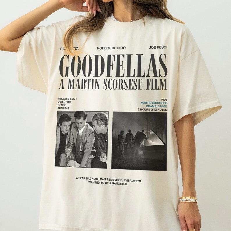 Goodfellas Movie T-Shirt, Retro Martin Scorcese Gangster Mafia Film Graphic Tee Shirt, Goodfellas Godfather Mob Movie Memorabilia Gift