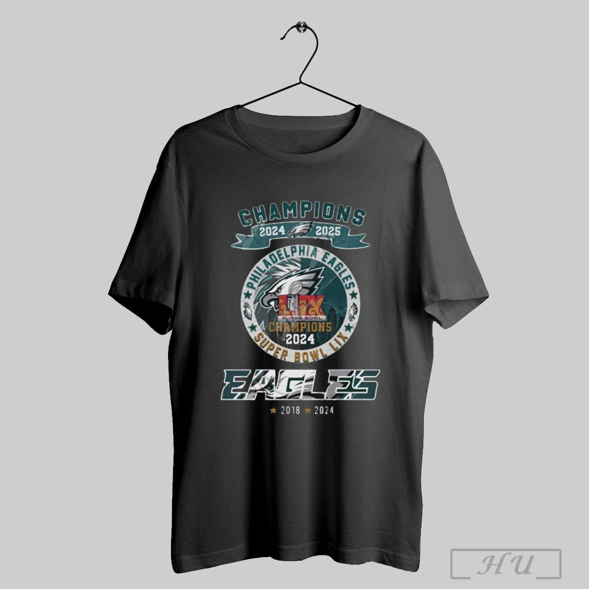 Trendy 2024 2025 Super Bowl Lix Champions Philadelphia Eagles 2 Times 2018 2024 Limited Design T Shirt