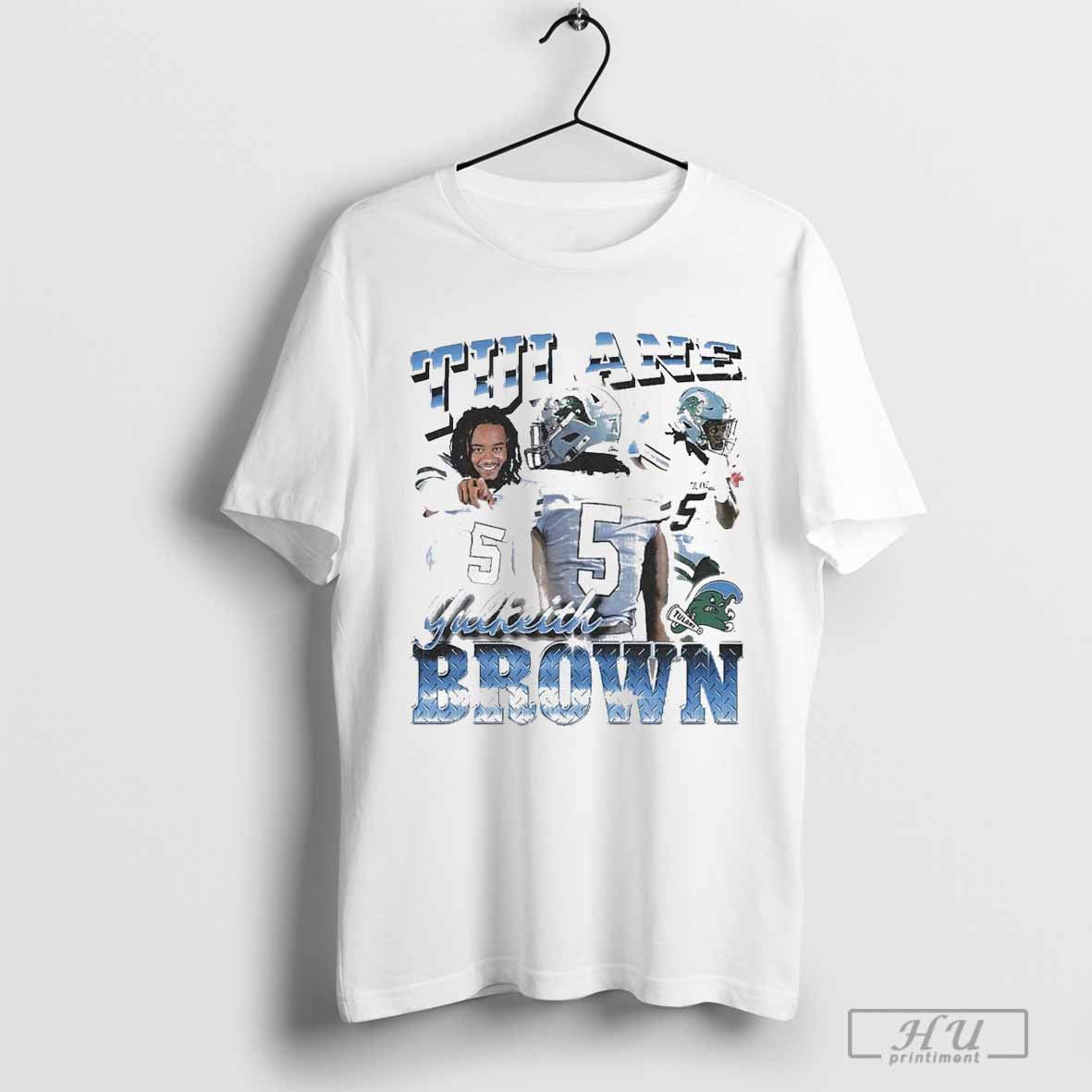 Tulane Green Wave Yulkeith Brown Graphic Images T-shirt