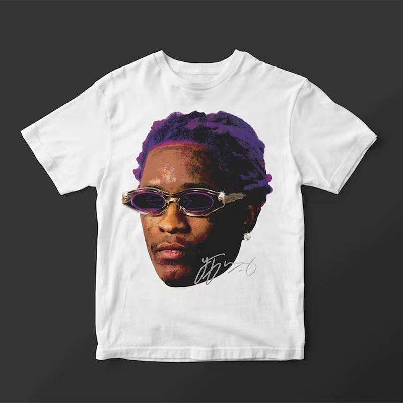 Young Thug Face Shirt Purple - Young Thug Inspired Vintage Premium Graphic Tee