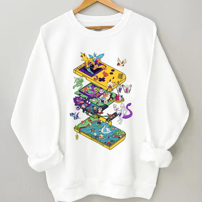 Pokemon Game Shirt, Retro Game T-Shirt for Game Lovers T Shirt Anime for Gamers, Japanese Anime, Pokemon T-Shirt,Pokemon Sweatshirt, Anime Sweatshirt