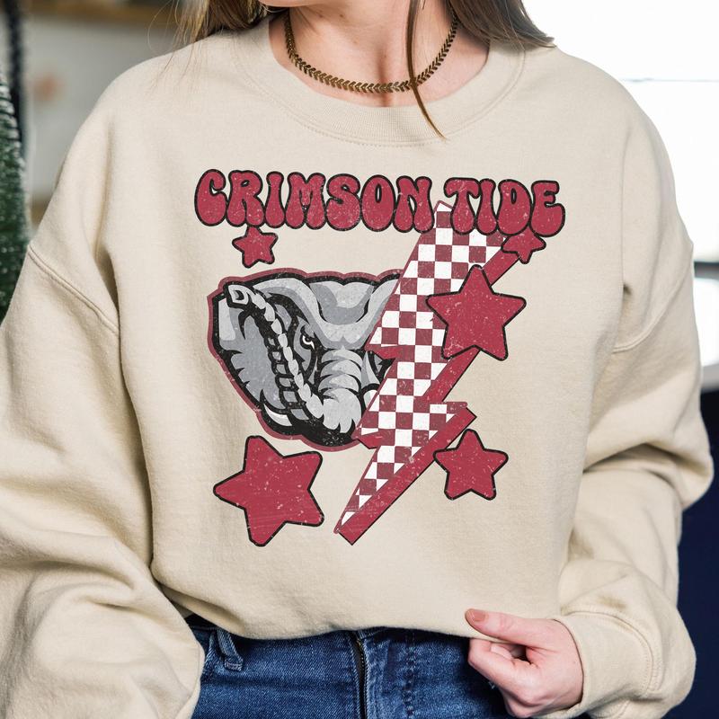 Alabama Crimson Tide Vintage Football NCAA Sweatshirt, University of Alabama Vintage Sweatshirt, Unisex Vintage Sweatshirt NCAA, Classic Sport Sweatsh