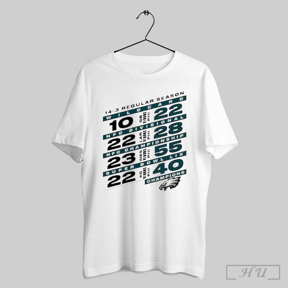 Trendy Philadelphia Eagles Super Bowl Lix Champions 14 3 Regular Season Points Score Shirt