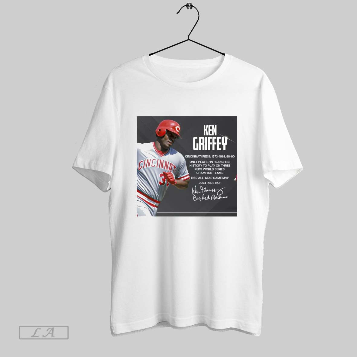 Top Ken Griffey The Only Player In Franchise History Play On Three Cincinnati World Champion Signature Poster T Shirt