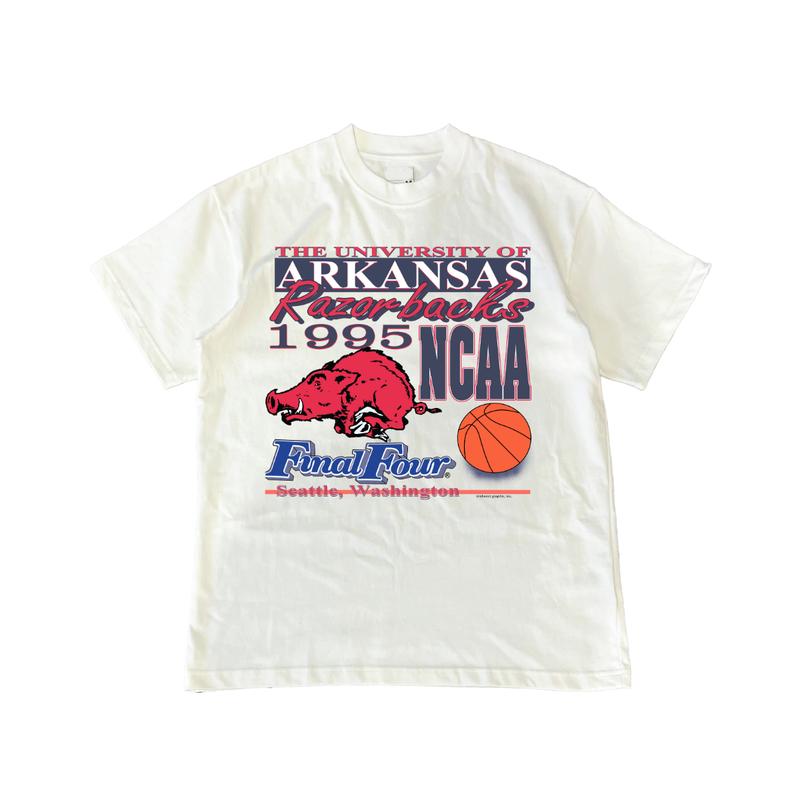 1995 NCAA Final-Four Arkansas Razorbacks Official T-Shirt Casual Classic Clothing Cotton Menswear Top Athletic Short Sleeve Tee Tshirt Underwear Stree
