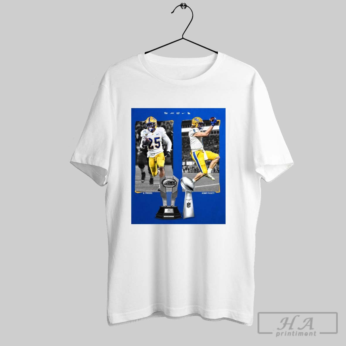 Pitt Panthers Football A J Woods Kenny Pickett Become The First Panthers To Win The Acc Championship And The Super Bowl Poster T Shirt
