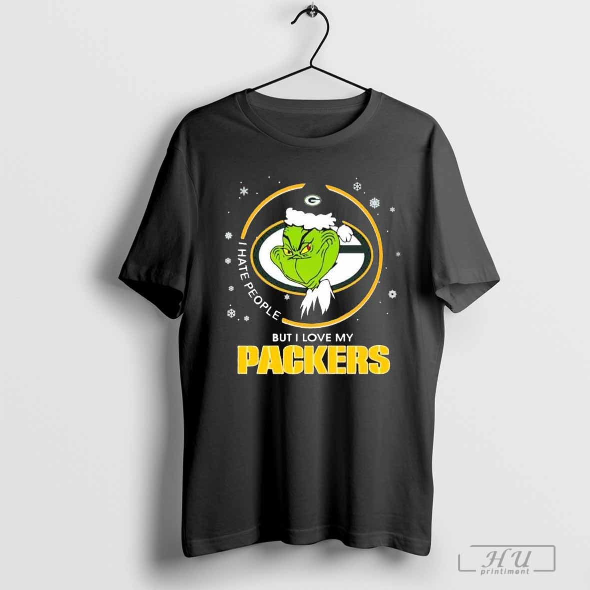 The Grinch I Hate People But I Love My Green Bay Packers Christmas Holiday T-Shirt