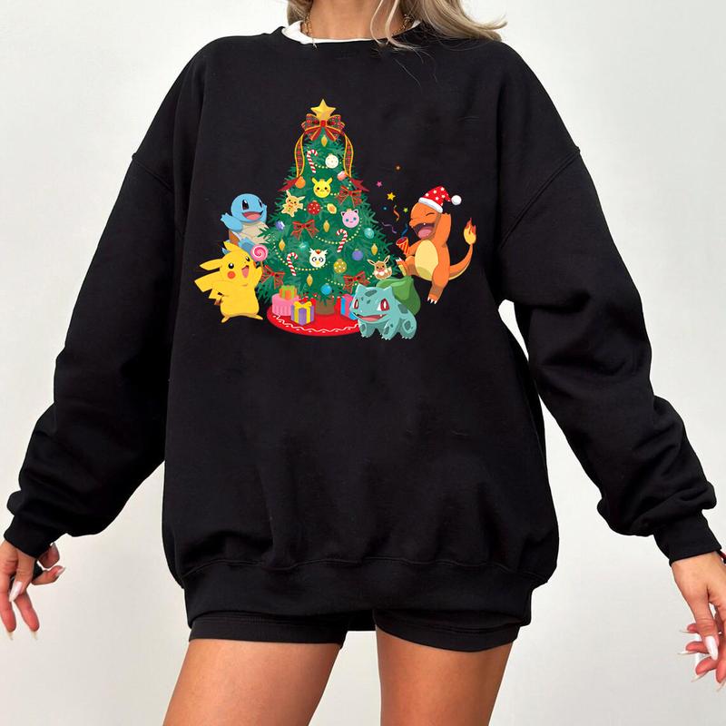 Christmas Pokemon Sweatshirt, Christmas Shirts for Anime Lovers, 90's Pokemon Lovers Christmas SweatShirt, Christmas Gifts For Pokemon Lovers, Pokémon