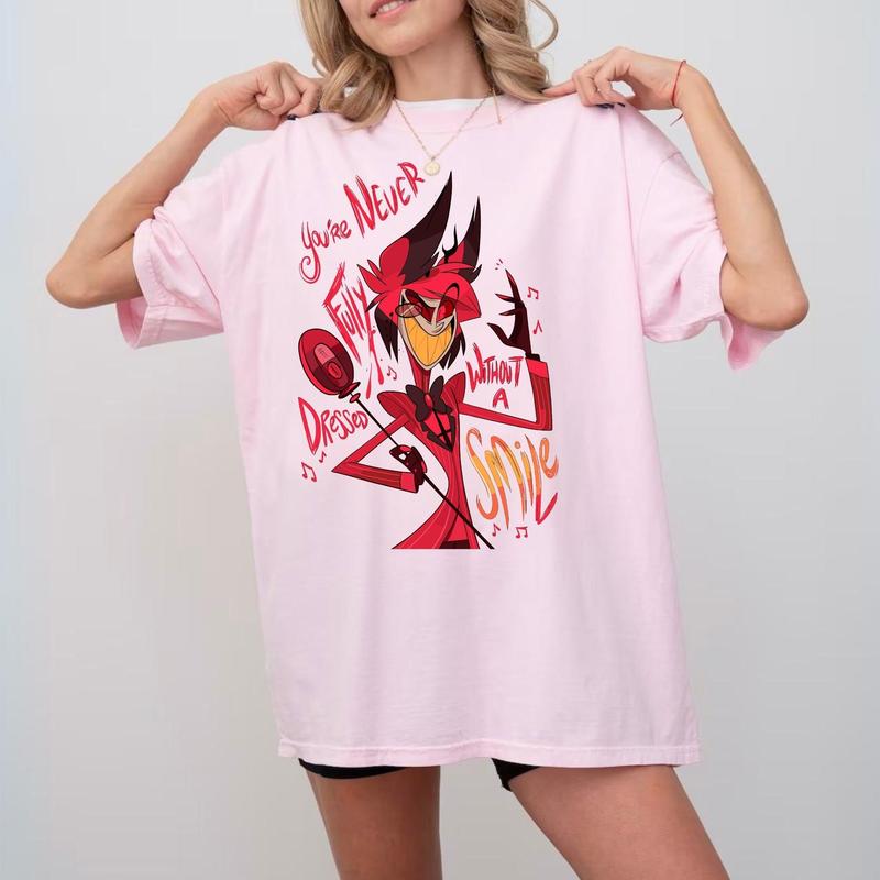 Alastor T Shirt Alastor Hazbin Hotel Alastor Vivziepop Shirt Radio Demon Alastor Hazbin Hotel Characters Tshirt Hazbin Hotel Cartoon Merch, Unisex Sho