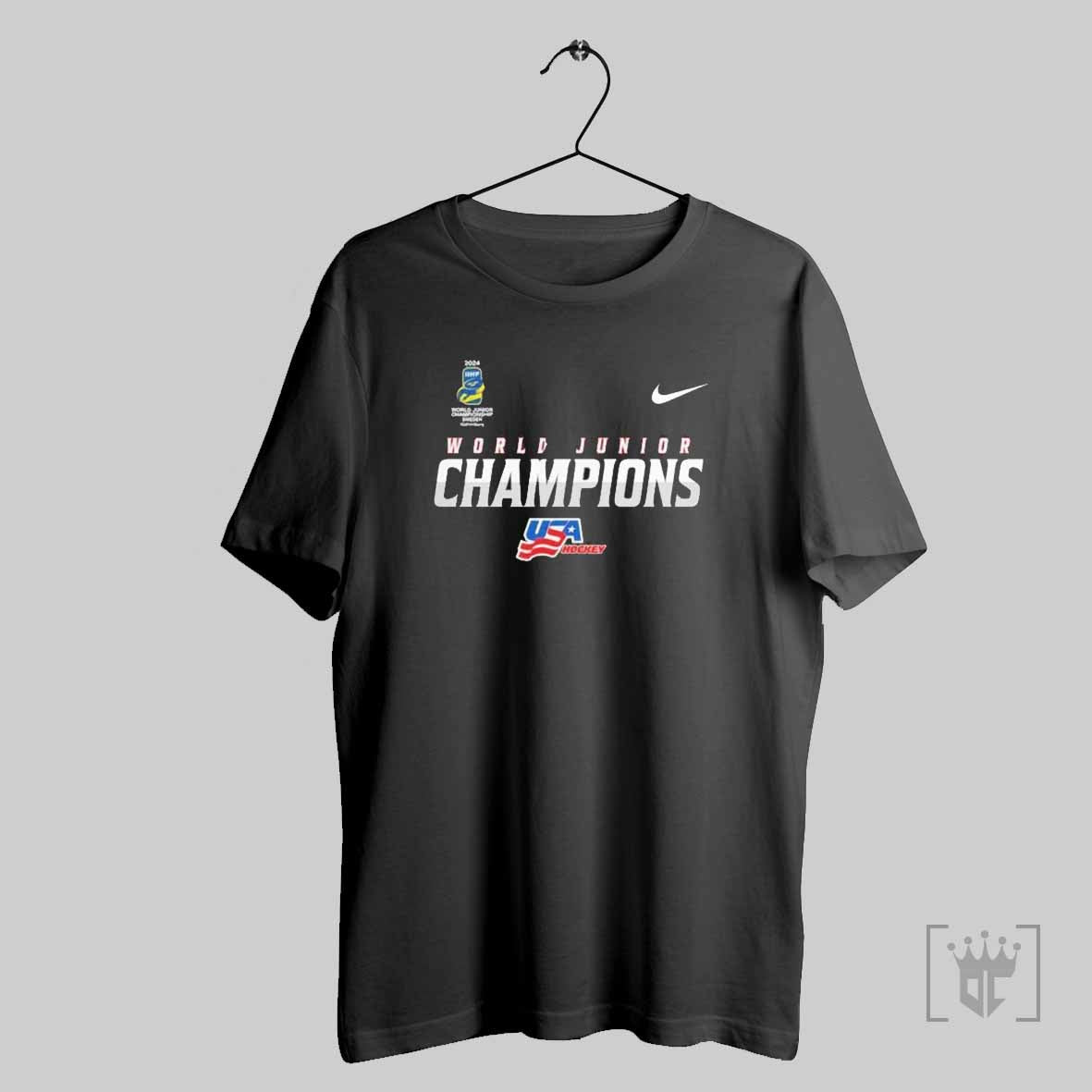 Usa Hockey 2024 Junior Hockey World Champions Black T Shirt