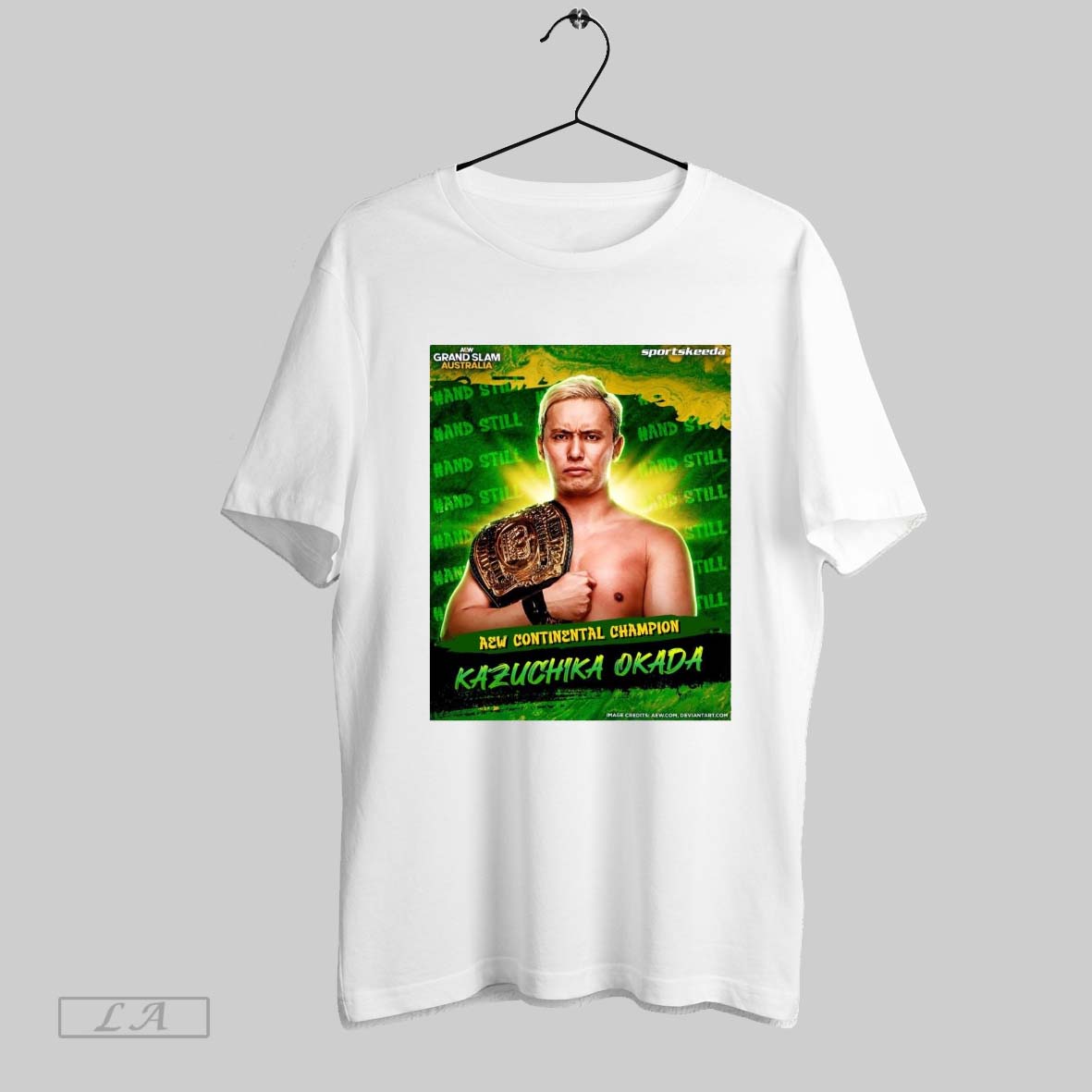 Top Aew Grand Slam Australia Kazuchika Okada Aew Continental Championship And Still Poster T Shirt