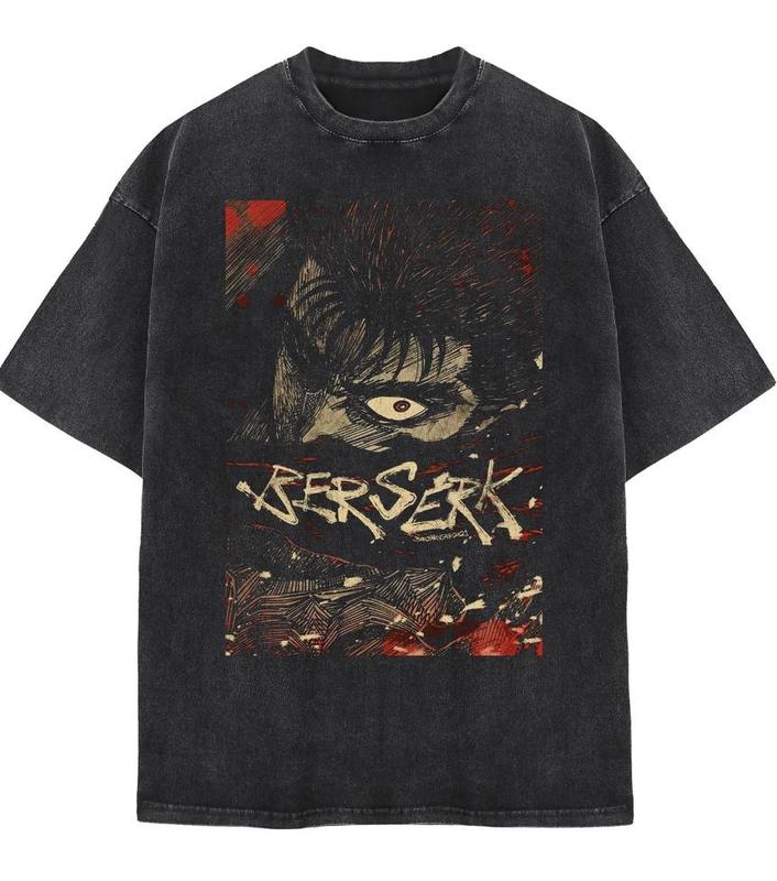 Berserk Vintage Shirt, Berserk Guts Anime Unisex Shirts Menswear Top Underwear Tshirt