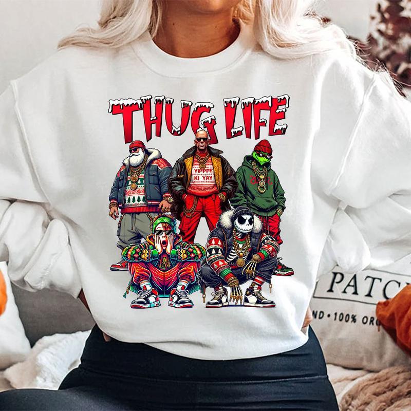 TC13 THUGLIFE Christmas Shirt, Christmas Movies Sweatshirt, Xmas Graphic Tee Comfort Cotton Fabric