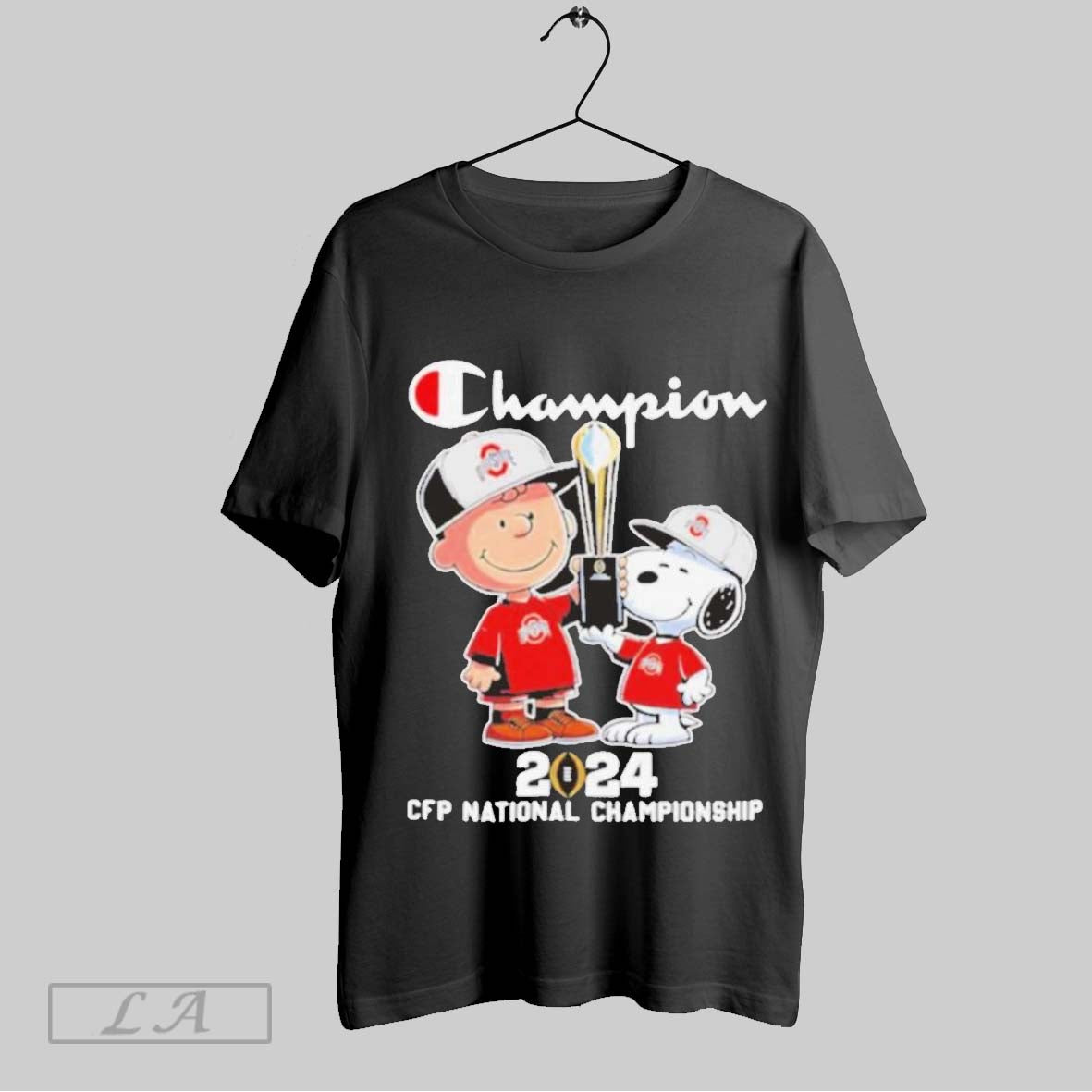 Top 2024 Cfp National Championship Snoopy And Charlie Brown Ohio State Buckeyes Trophy Unisex Sweatshirt T Shirt
