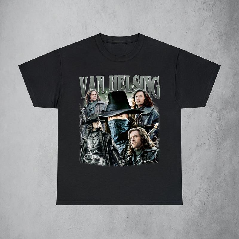 Vanhelsing Vintage T-Shirt, Hugh Jackman Graphic Tee Bootleg Gift for Men and Women - Comfort, Cotton Fabric Top Fabric Top