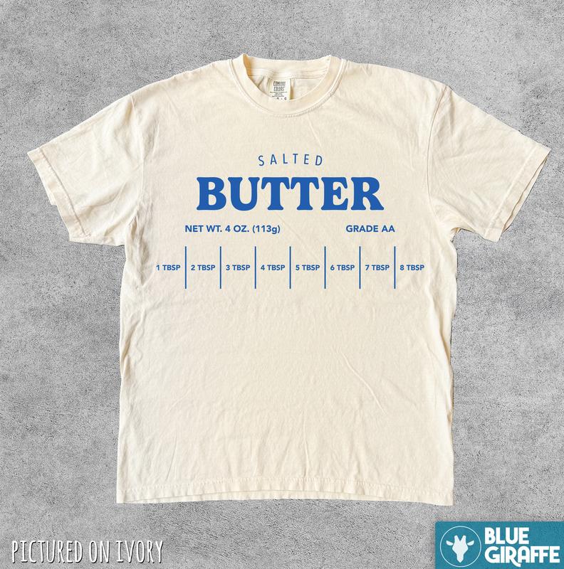 Vintage Salted Butter Funny TShirt, Retro Comfort Colors Graphic Tee, Funny Streetwear Shirt, Cooking Top, Relaxed Fit Retro Tshirt