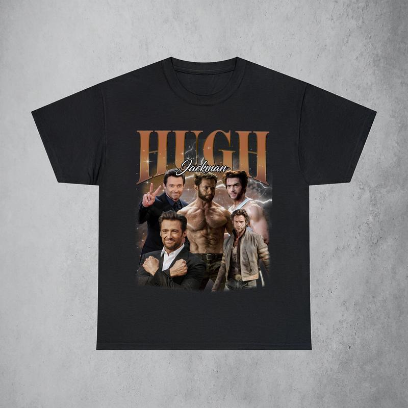 Vintage Hugh Jackman Graphic Tee, Hugh Jackman Hawaiian Rolls, Casual Streetwear for Girl Dinner Vibes,  Everyday Wear Oversized Womenswear Fabric Top