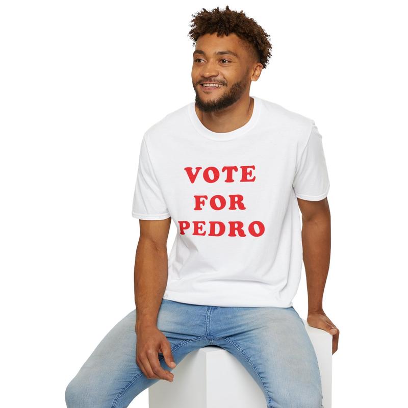 Vote For Pedro Unisex Softstyle T Shirt - Napoleon Dynamite Shirt - Movie Shirt - Funny Shirt - Joke Shirt - Talent Show Shirt - Gift for Men and Wome