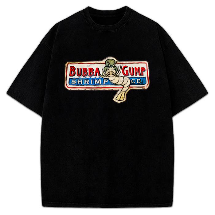 Forrest Gump Bubba Shrimp Co. Vintage Movie Graphic Design T-Shirt Classic movie Cotton Crewneck Shirt Menswear Top Original Polyester