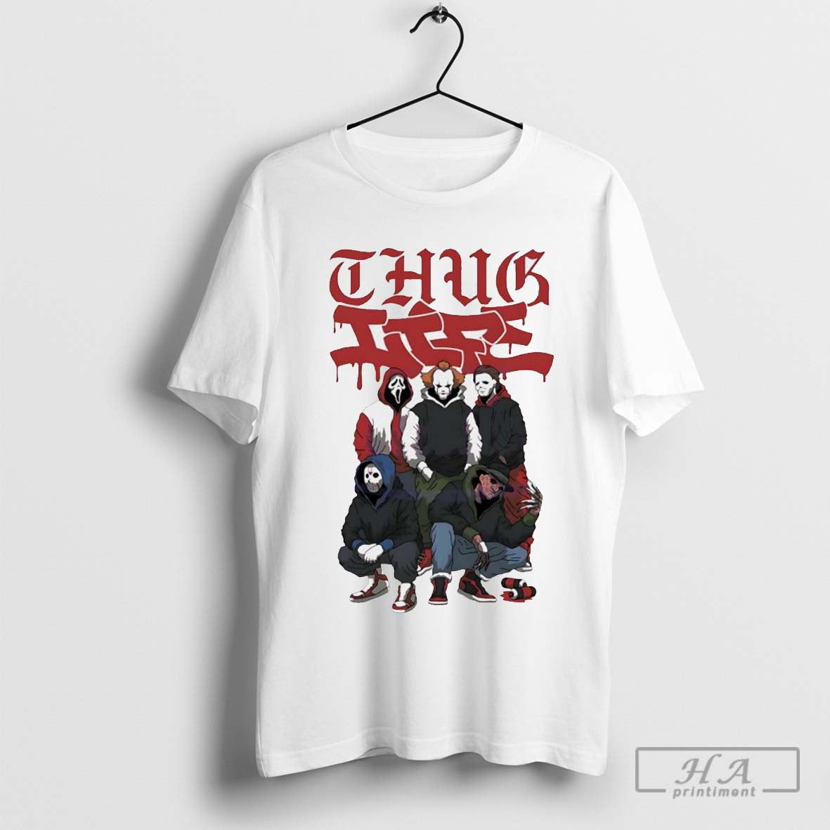 Thug Life Halloween Friday The 13th horror character T-shirt