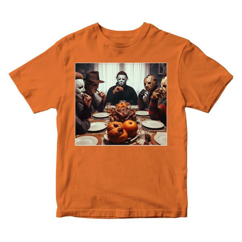 Horror Dinner Graphic T-Shirt - Heavy Cotton Gildan Tee for Men & Women  Perfect for Spooky Season Casual Classic