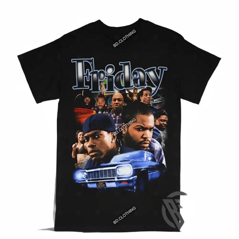 Friday Tee Shirt Ice Movie Hiphop Rap Black Crew T-Shirt (S-5xl) Unisex T-Shirt Cotton Fabric