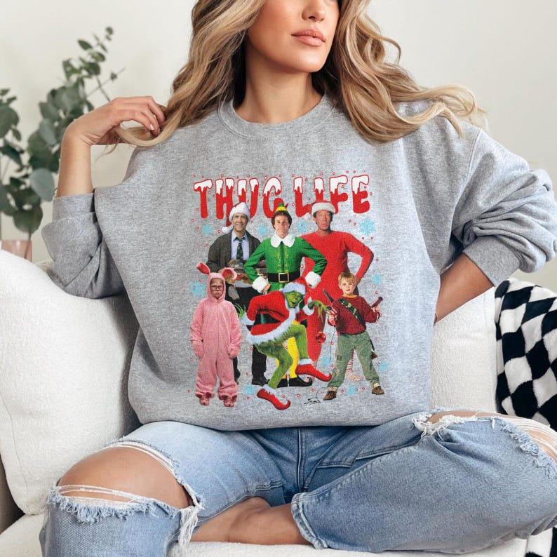 TC05 Thug Life Christmas Shirt, Christmas Movie Sweatshirt, Christmas Friends T-Shirt