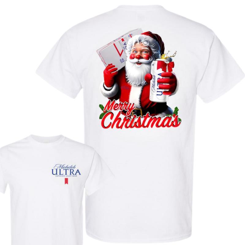 Ultra, Michelob Ultra Christmas 2 Sided T-shirt, Christmas T-shirt with beer, Perfect for outings and holidays, Unisex for Men and For Women