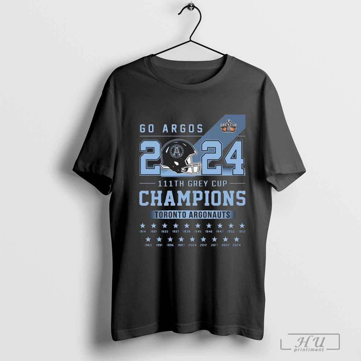 Toronto Argonauts Go Argos 2024 111th Grey Cup Champions Shirt