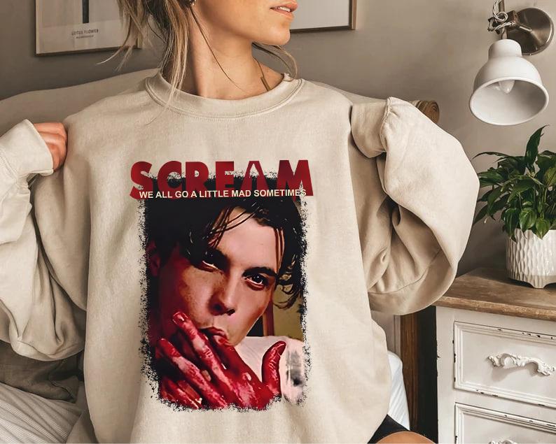 Scream We All Go A Little Mad Sometimes Billy Loomis Sweatshirt, Scream Movie Sweatshirt, Billy Loomis Shirt, Halloween Scream Shirt, Halloween Sweats