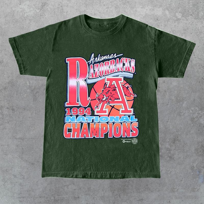 1994 Razorbacks National Champions Arkansas Vintage T-Shirt, Full Size, Full Color, Gift For Men, For Women