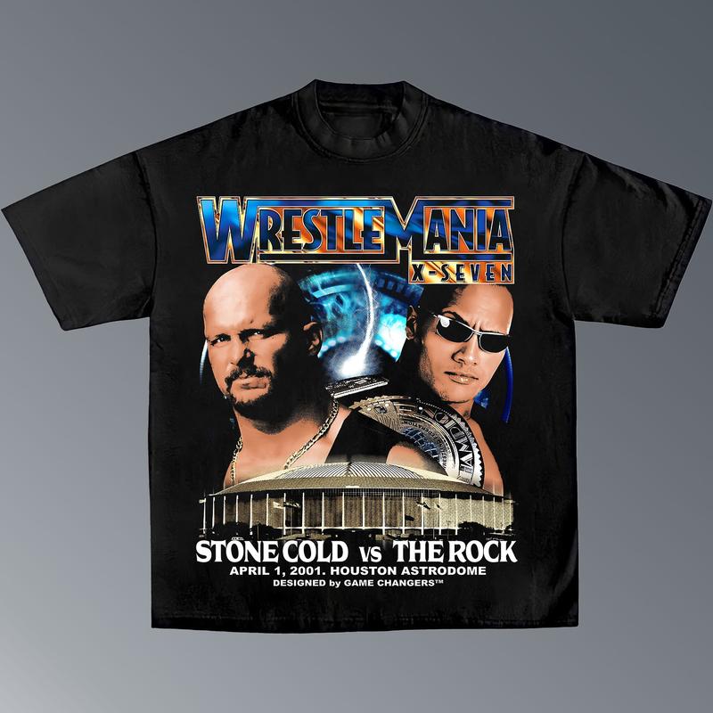 WRESTLEMANIA 17 TEE, Wrestling Graphic Tee, WWE Tee, Sports T-shirt, Athlete Shirt, Wrestling Gift Streetwear Crewneck Clothing