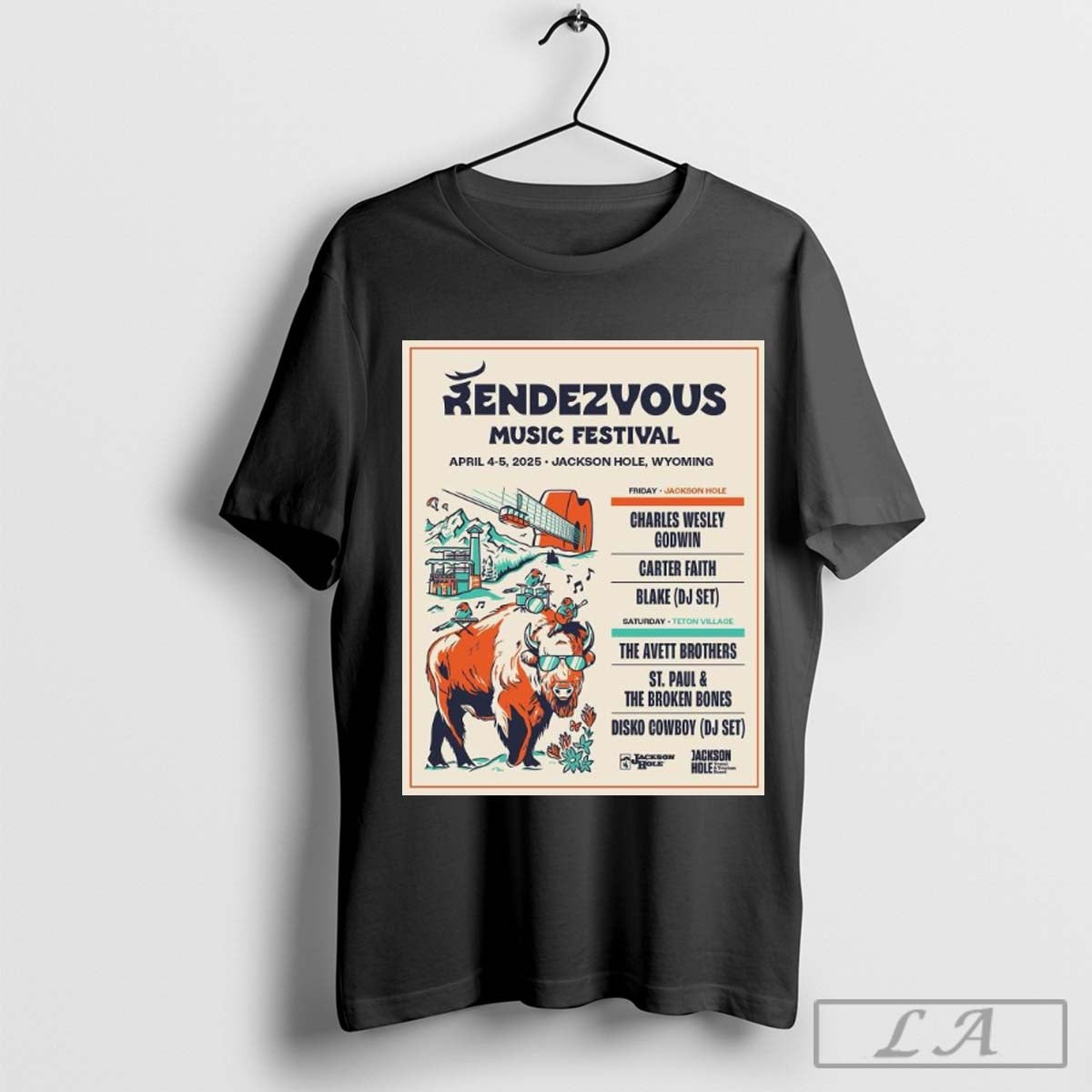 Official The Avett Brothers Rendezvous Music Festival April 4-5-2025 Jackson Hole Poster t-shirt