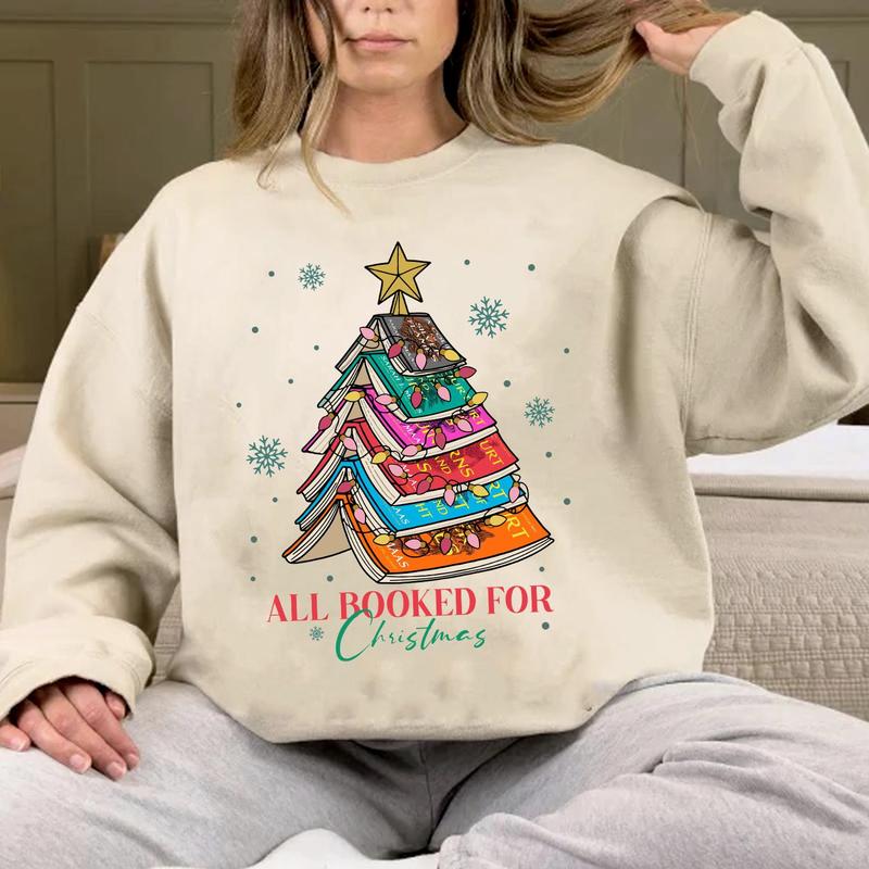 Acotar All Booked for Christmas Sweatshirt, Book Christmas Tree Shirt, Dark Romance Merch, Fantasy Book, Book Lover Gifts, Bookish Merch, Dark Romance