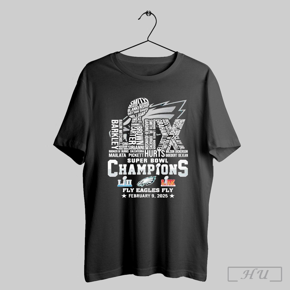 Trendy Philadelphia Eagles Lix Player Name City Skyline Super Bowl Champions Fly Eagles Fly Feb 9 2025 T Shirt