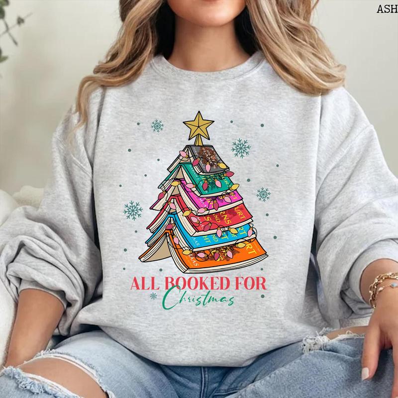 Acotar All Booked for Christmas Sweatshirt, Book Christmas Tree Shirt, Dark Romance Merch, Fantasy Book, Book Lover Gifts, Bookish Merch, Dark Romance