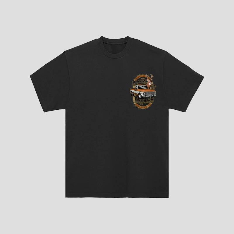 2 Sides Chevy Bucks and Trucks T-Shirt - Classic Cotton Crewneck Graphic Tee