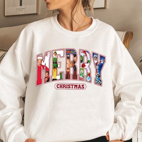 Merry Christmas 90s Movies Shirt, Christmas Shirt For Movies Lovers T-Shirt Sweatshirt Hoodie