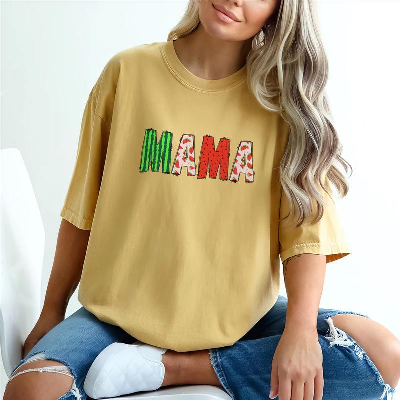 Watermelon Mama Shirt, Watermelon Lover Mom Tee, Fruit Mommy Graphic Tee Women, Summer Vibes Women Unhinged Shirt, Comfy Fabric Oversized Graphic Tee,