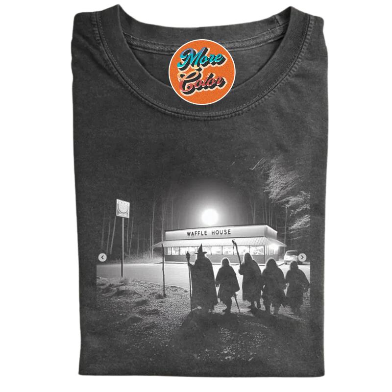 The Journey to Waffle House Movie Shirts, Cotton Unisex T-shirt, Sweatshirt, Crew Neck, Size S- 3XL, Menswear Top, Womenswear Top Underwear Streetwear