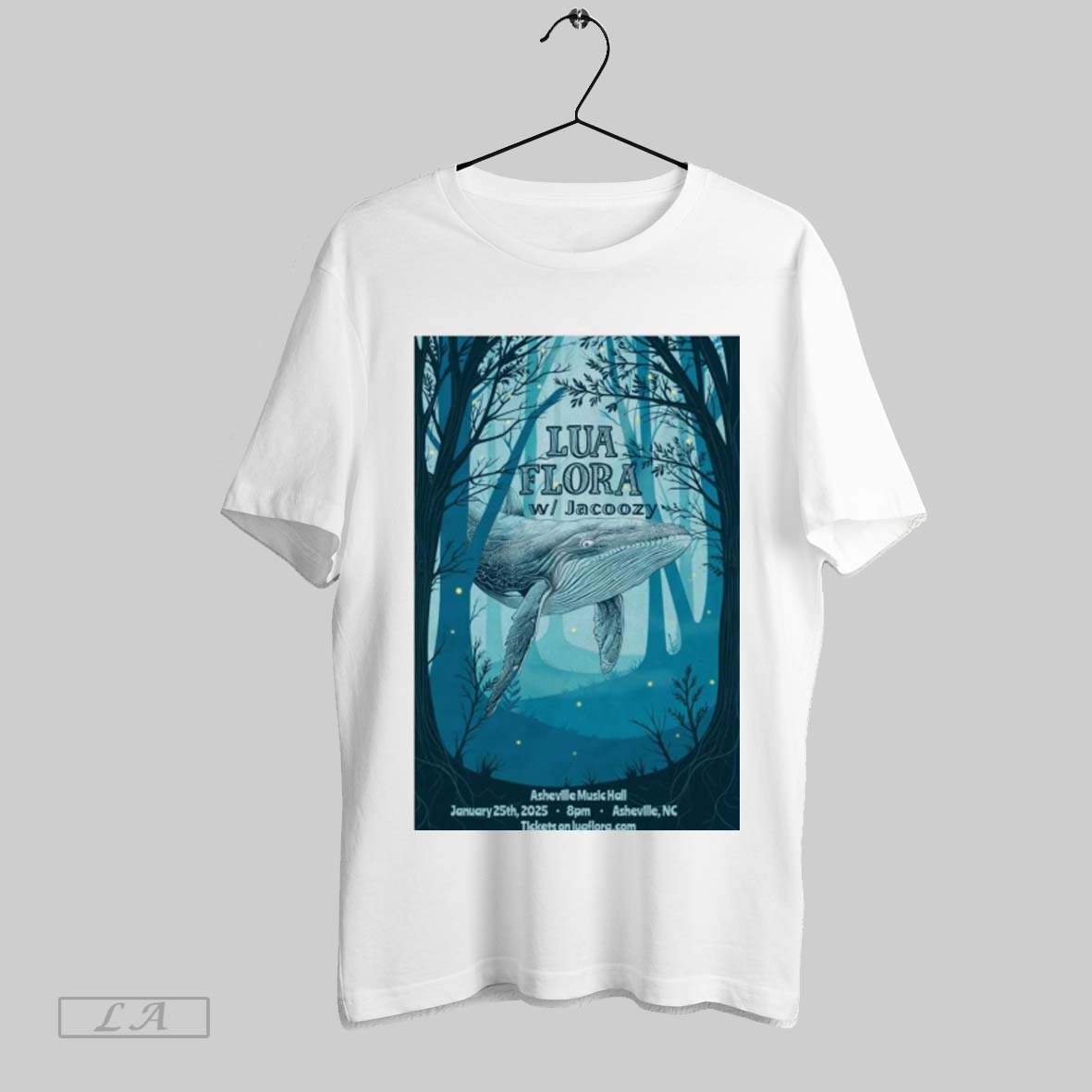 Official Poster Lua Flora With Jacoozy Asheville Music Hall Nc Jan 25 2025 T Shirt