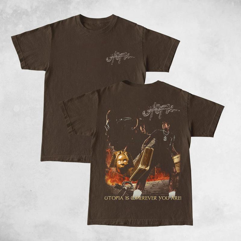 Travis Utopia Is Where Ever You Are Double Sides Front And Back Premium T-Shirt Cotton Unisex Shirt Rap Shirt Rapper Rap Tee Hiphop Shirt Music Tour M